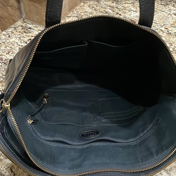 Fossil Shoulder/Laptop Bag Black Leather - Picture 7 of 15